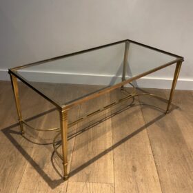 Neoclassical Style Brass Coffee Table by Maison Jansen