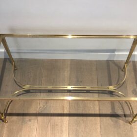 Neoclassical Style Brass Coffee Table by Maison Jansen