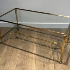 Neoclassical Style Brass Coffee Table by Maison Jansen