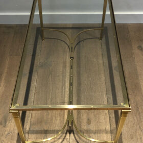 Neoclassical Style Brass Coffee Table by Maison Jansen