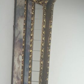 Large Multi-Facets Mirror with Brass Garlands