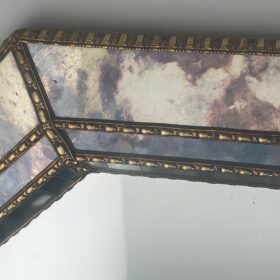 Large Multi-Facets Mirror with Brass Garlands
