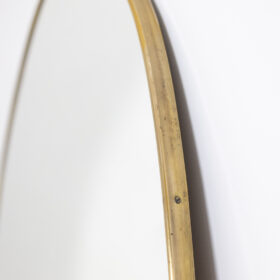 Oval-Shaped Mirror Set with Gilded Brass, 1970s