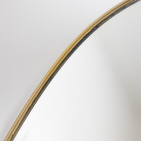 Oval-Shaped Mirror Set with Gilded Brass, 1970s