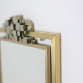 “Boizot” Model Mirror in Brass, Varnished Finish, Contemporary