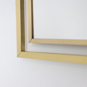 “Boizot” Model Mirror in Brass, Varnished Finish, Contemporary