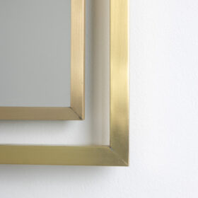 “Boizot” Model Mirror in Brass, Varnished Finish, Contemporary