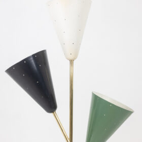 Stilnovo 3-Light Lamp in Sheet Metal and Brass, 1960s