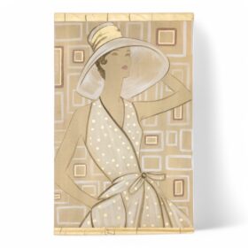 Painted Canvas Representing an Elegant Woman from the 1950s, Contemporary