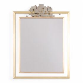 “Boizot” Model Mirror in Brass, Varnished Finish, Contemporary