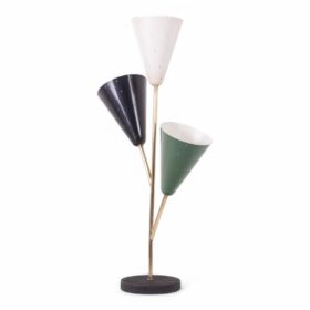 Stilnovo 3-Light Lamp in Sheet Metal and Brass, 1960s