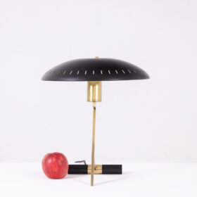 Louis Kalff Desk Lamp in Perforated Metal and Brass