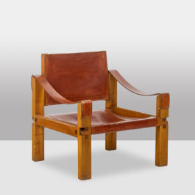 Pair of Pierre Chapo S10X Model Armchairs, Circa 1970.