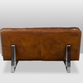 Kho Liang for Artifort Sofa, Model C683 in Leather and Chromed Metal, 1960s