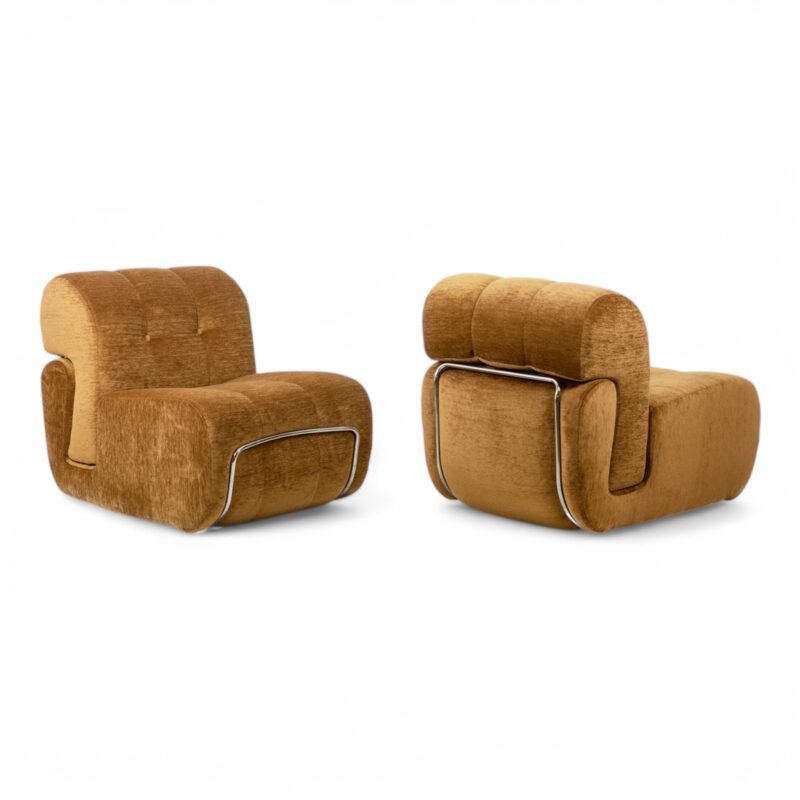 Chromed Metal Lounge Chairs - Styylish