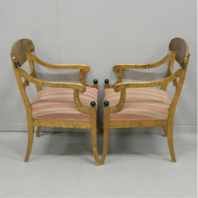 Swedish Biedermeier Antique Carver Chairs Late 1800s Birch