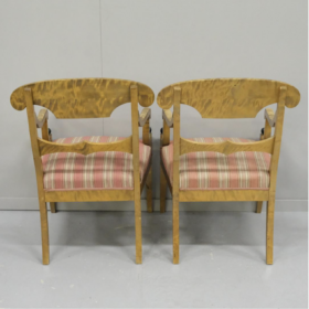 Swedish Biedermeier Antique Carver Chairs Late 1800s Birch