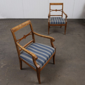 Pair of Swedish Biedermeier Carver Chairs, 19th C.