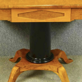 Antique Swedish Biedermeier Pedestal Drop-Leaf Table, 1800s