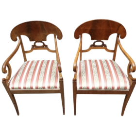 Antique Swedish Biedermeier Carver Chairs, 19th C.