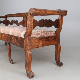 Swedish Biedermeier Settle Sofa late 1800s