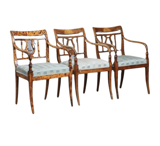 Set of Three Swedish Biedermeier Carver Chairs- Styylish