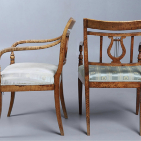 Set of Three Swedish Biedermeier Carver Chairs late 1800s