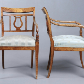 Set of Three Swedish Biedermeier Carver Chairs late 1800s