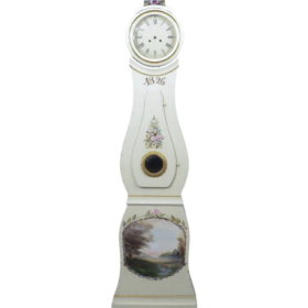 Antique Swedish Mora Clock 1800s, Hand-Painted Decor