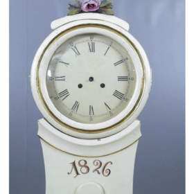 Antique Swedish Mora Clock 1800s, Hand-Painted Decor