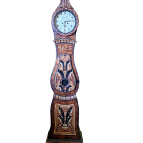 Mora Clock with Kurbits Folk Art Paint, Sweden 1825