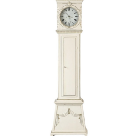 Danish Bornholm Grandfather Clock White Grey Gold 1800s