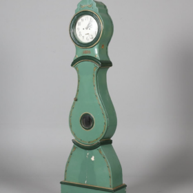 Early 1800s Swedish Mora Clock, Green