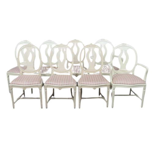 Swedish Gustavian Rose Back Dining Chairs- Styylish