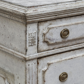 Swedish Gustavian Painted Chest of Drawers, Grey White C.1860