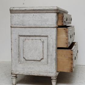 Swedish Gustavian Painted Chest of Drawers, Grey White C.1860