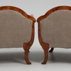 Pair of Swedish Biedermeier Tub Chairs, 1840-60