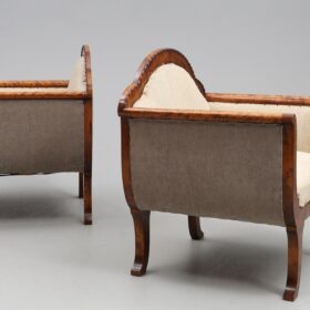 Pair of Swedish Biedermeier Tub Chairs, 1840-60