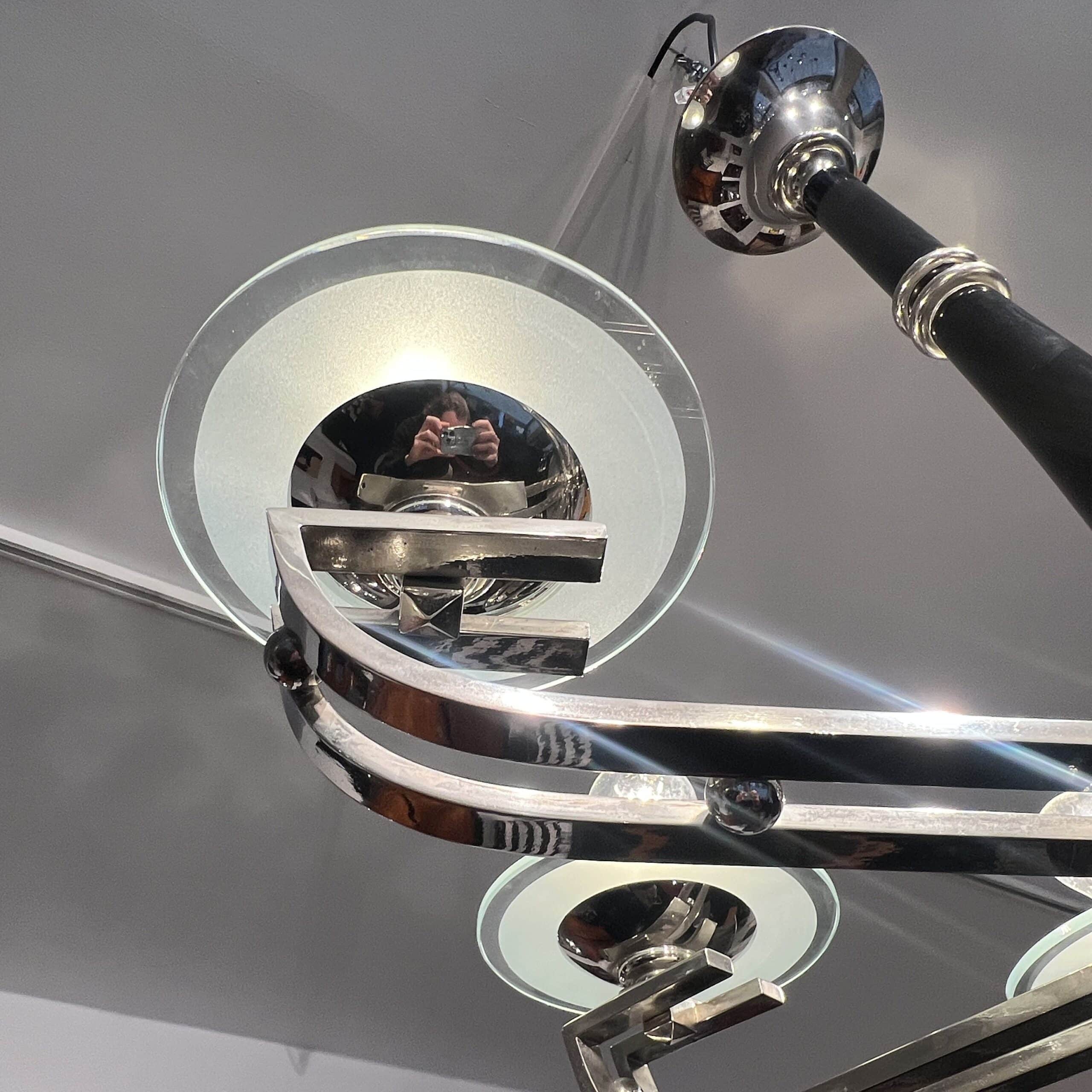 Art Deco Chandelier, Black Lacquer, France circa 1930 - Image 15