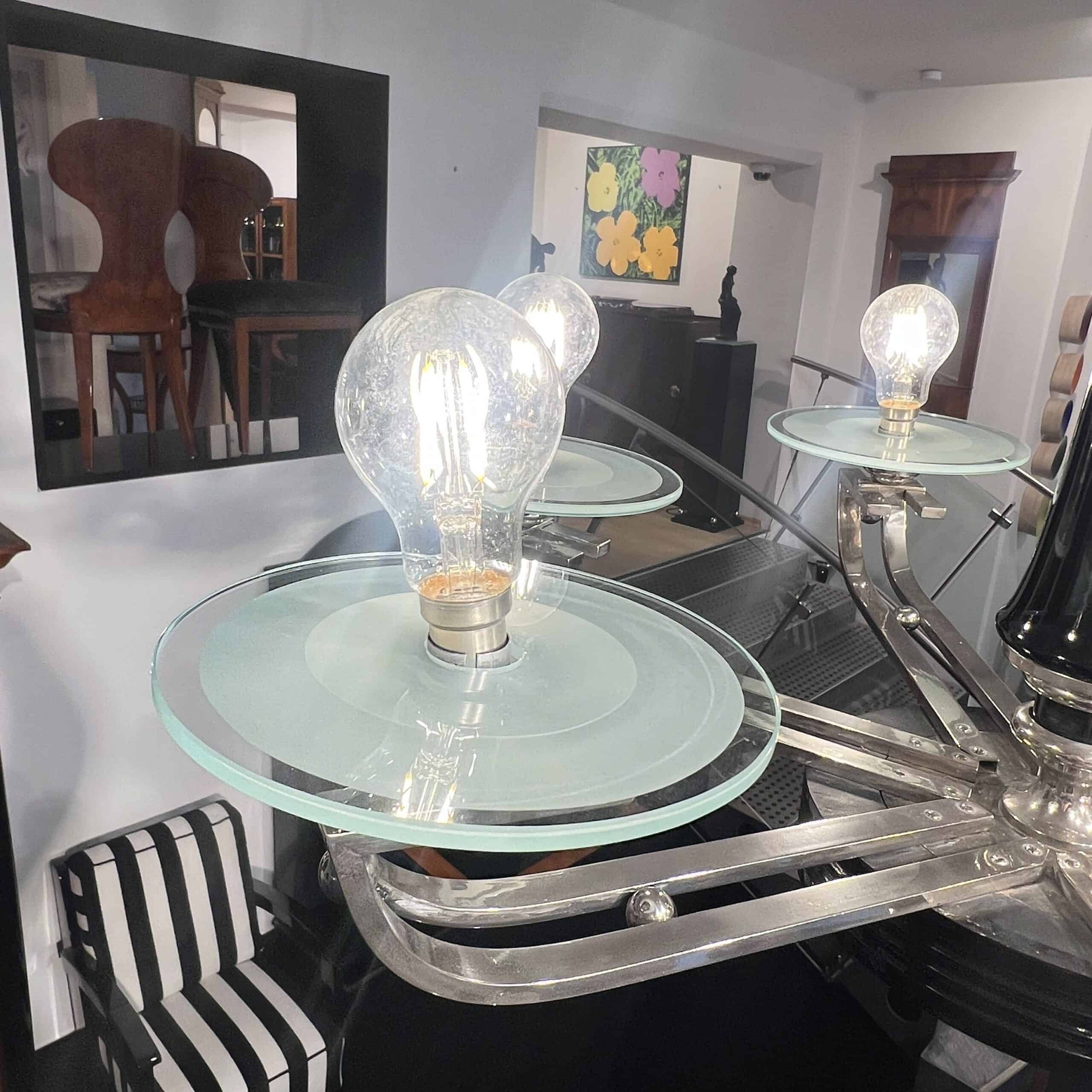 Art Deco Chandelier, Black Lacquer, France circa 1930 - Image 16