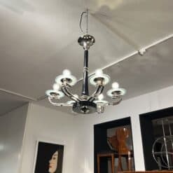 Art Deco Chandelier, Black Lacquer, France circa 1930 - Image 17