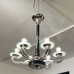 Alternative view of Art Deco Chandelier, Black Lacquer, France circa 1930