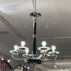 Art Deco Chandelier, Black Lacquer, France circa 1930 - Image 3