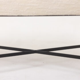 Pair of White Benches in Lacquered and Gold Metal – 2000s Design