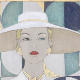 1950s Elegant Lady Portrait on Canvas, Contemporary Art