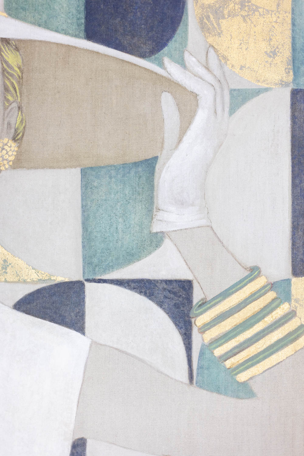 1950s Elegant Lady Portrait on Canvas, Contemporary Art - Image 5