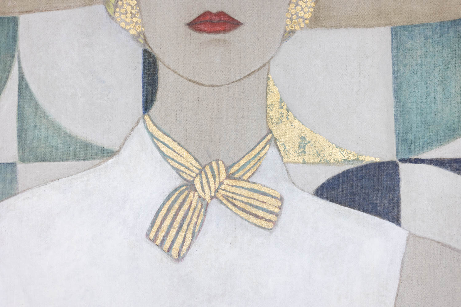 1950s Elegant Lady Portrait on Canvas, Contemporary Art - Image 7