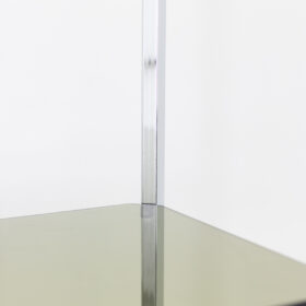Pair of Shelves with Six Smoked Glass Shelves and Chromed Metal Frame – 1970s