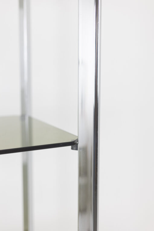 Smoked Glass Shelves - Metal Frame Detail - Styylish
