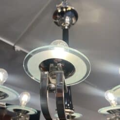 Art Deco Chandelier, Black Lacquer, France circa 1930 - Image 10
